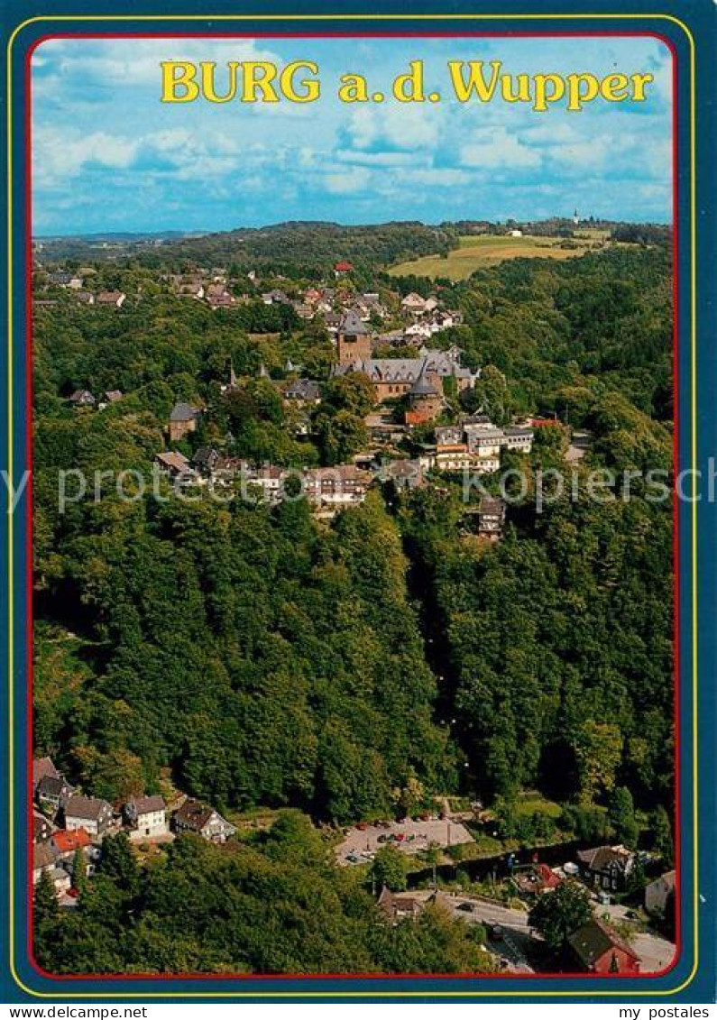 73258174 Burg Wupper Schloss Burg Seilbahn Unterburg Fliegeraufnahme Burg Wupper - Solingen