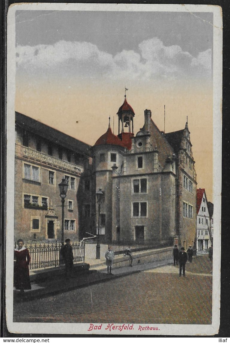 Germany. Bad Hersfeld. Rathaus. Illustrated View Posted Postcard - Bad Hersfeld