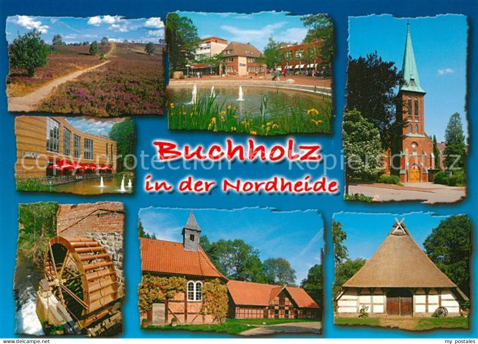 73258091 Buchholz Nordheide Heide Teich Kirche Muehlrad Gehoeft Buchholz Nordhei - Buchholz