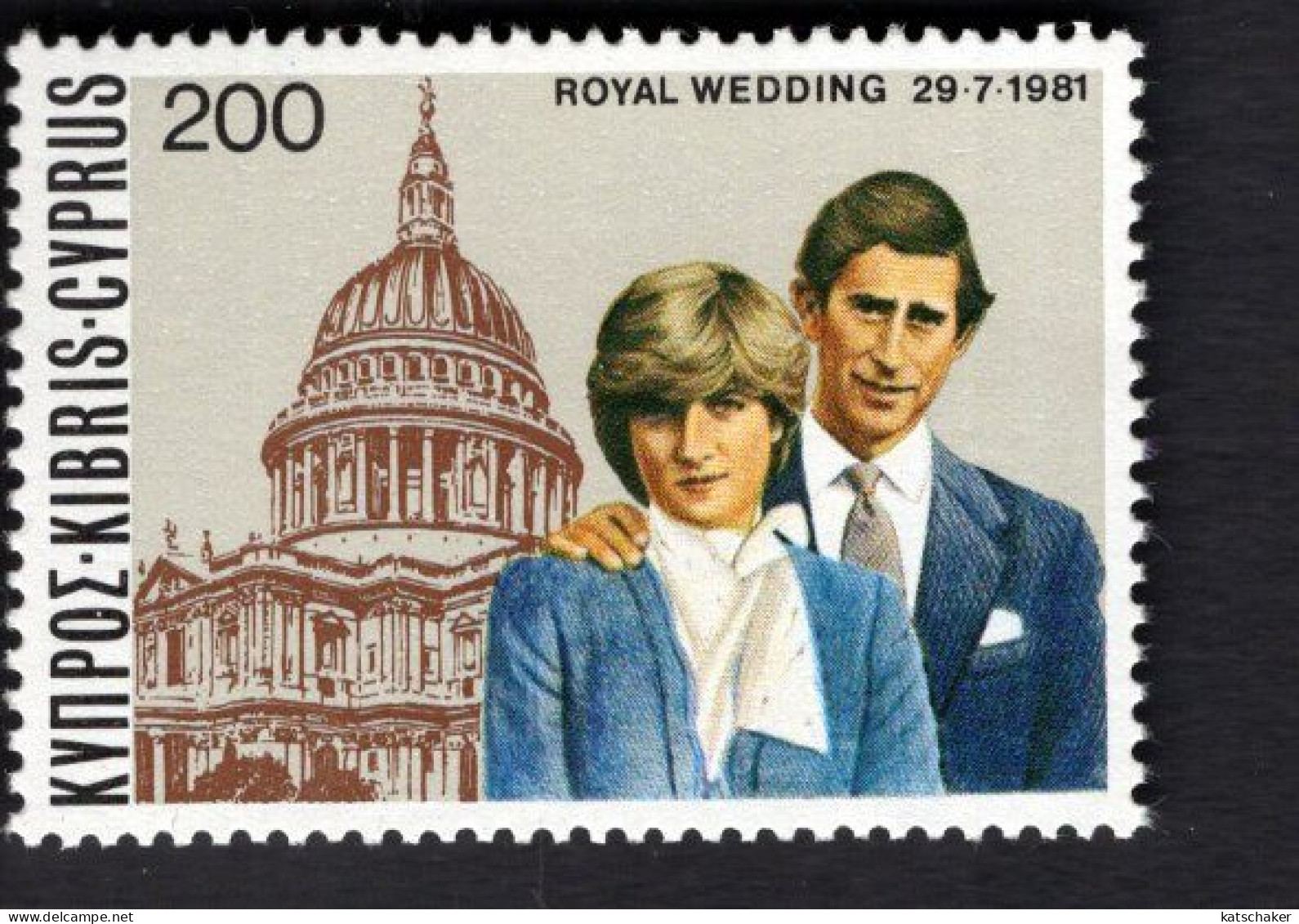 20248224157 1981 SCOTT 569 (XX) POSTFRIS MINT NEVER HINGED - PRINCE CHARLES AND LADY DIANA - ST PAUL'S CATHEDRAL - Ongebruikt