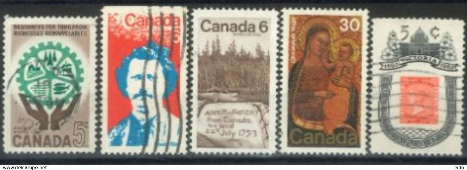 CANADA - 1961/78, DIFFERENT STAMPS SET OF 5, USED. - Oblitérés