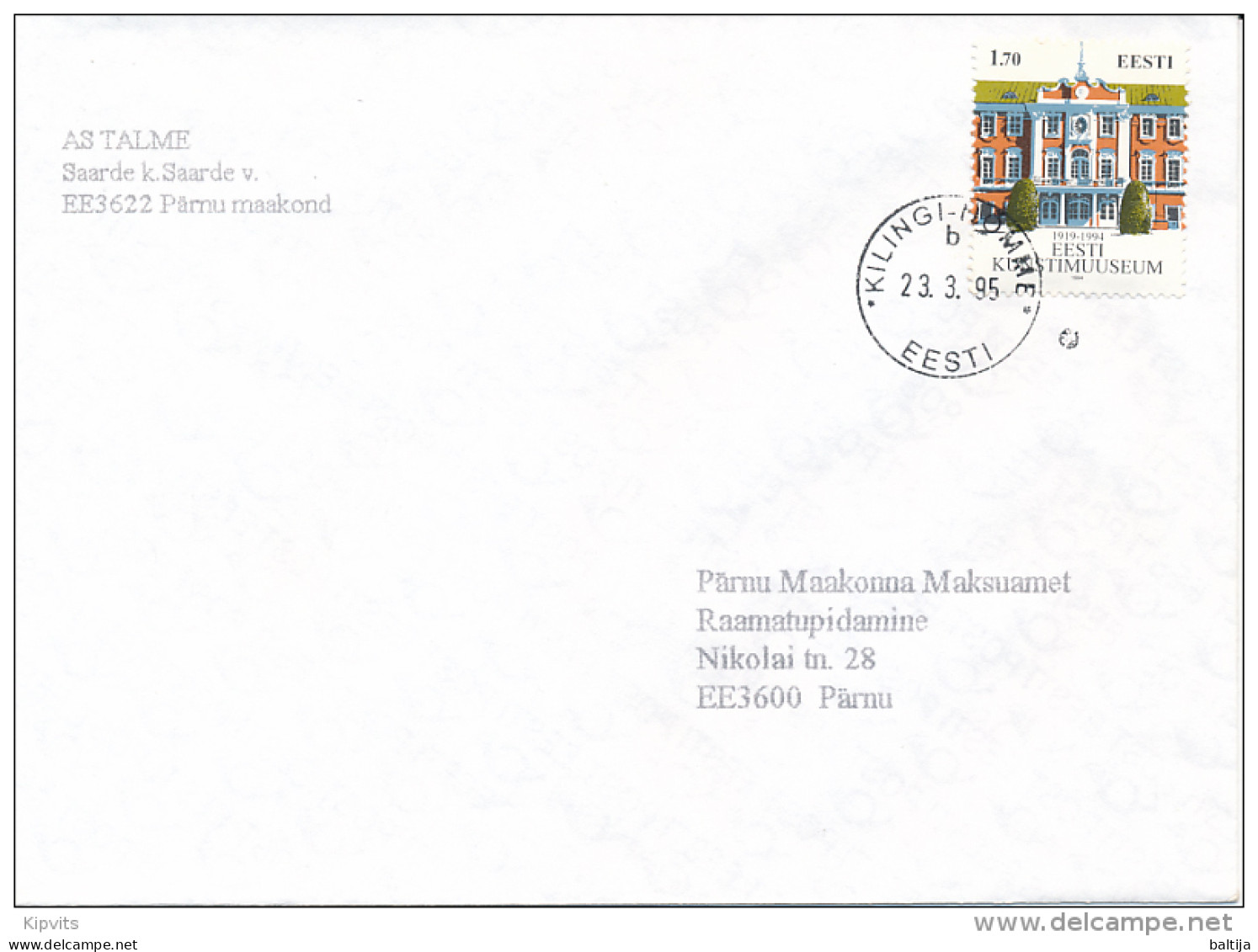 Mi 238 Solo Cover / Estonian Art Museum - 23 March 1995 Kilingi-Nõmme - Estonia