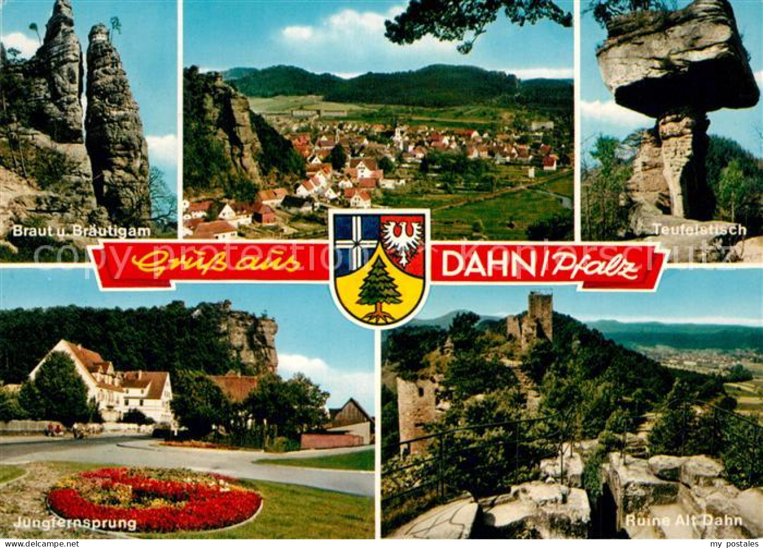 73257513 Dahn Felsen Braut Und Braeutigam Teufelstisch Ruine Alt Dahn Jungfernsp - Dahn