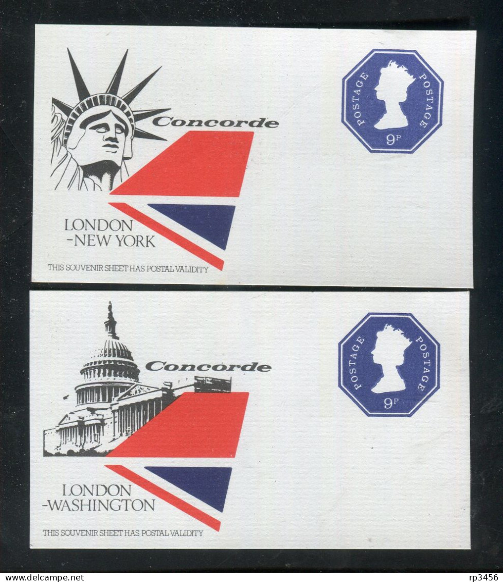 "GROSSBRITANIEN" 2 Postkarten "Concorde LODON-WASHINGTON" ** (R1266) - Sonstige & Ohne Zuordnung