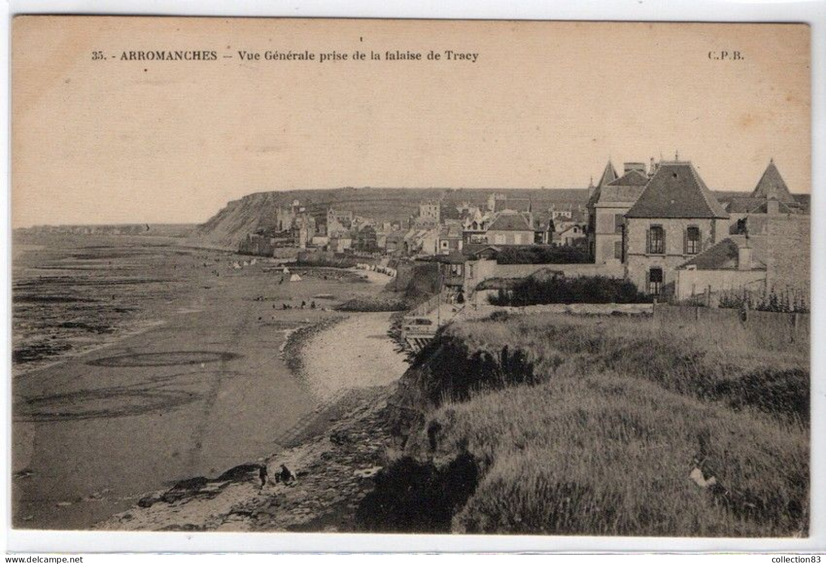 CPA ARROMANCHES Vue Générale Prise De La Falaise De Tracy - Arromanches