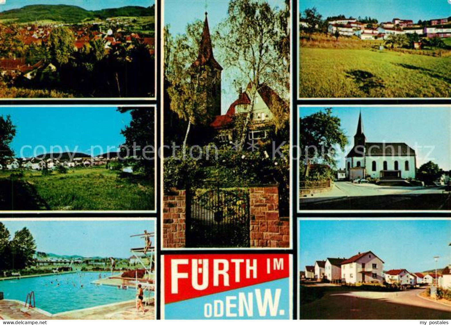 73257447 Fuerth Odenwald Stadtpanorama Freibad Kirche Siedlung Fuerth Odenwald - Sonstige & Ohne Zuordnung