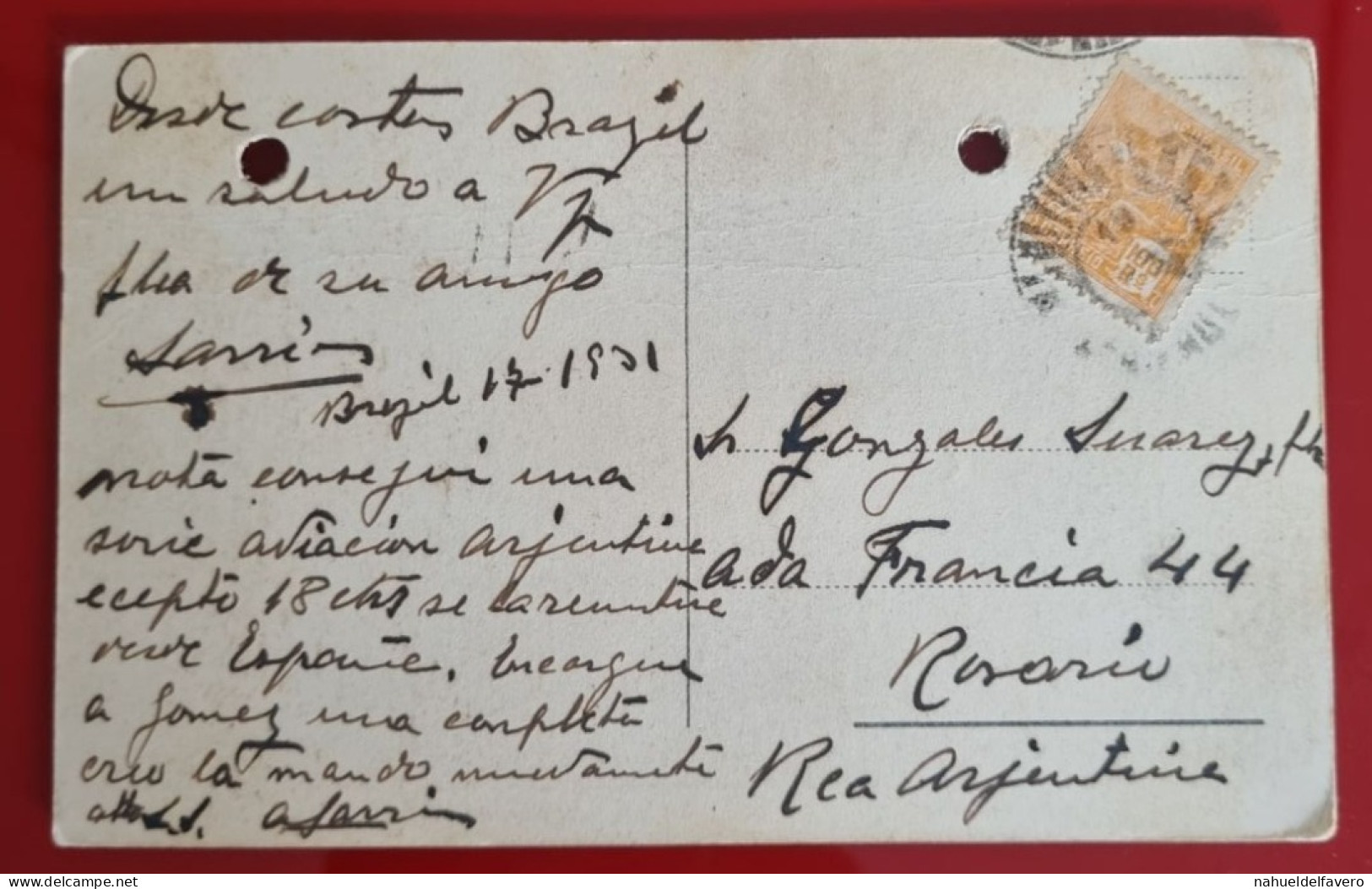 CPA Circulée To Argentina 1901 - BRASIL, RIO DE JANEIRO, ENTRADA DABARRA "CONTE ROSSO" - Rio De Janeiro