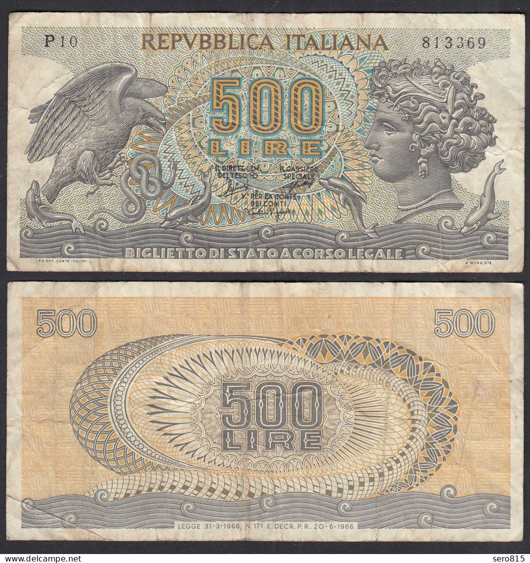 Italien - Italy 500 Lire Banknote 1966 Pick 93a F (4)    (32643 - Sonstige & Ohne Zuordnung