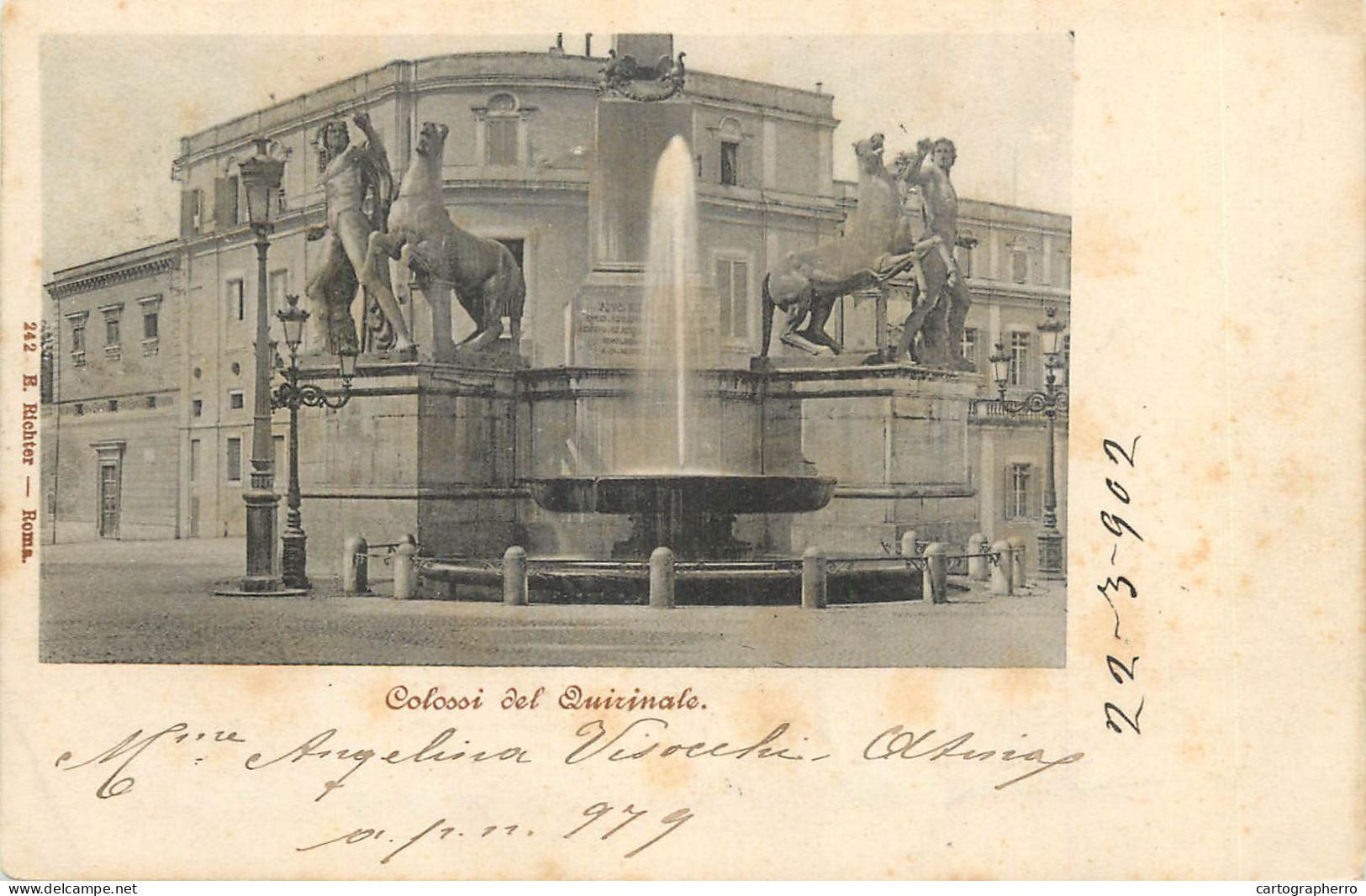 Italy Postcard Colossi Del Quizinale - Sonstige & Ohne Zuordnung