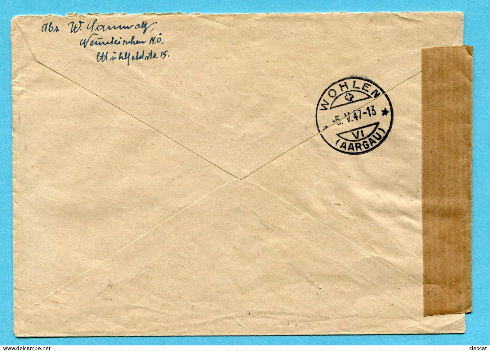Zensurbrief Von Neunkirch Nach Wohlen 1947 - Briefe U. Dokumente