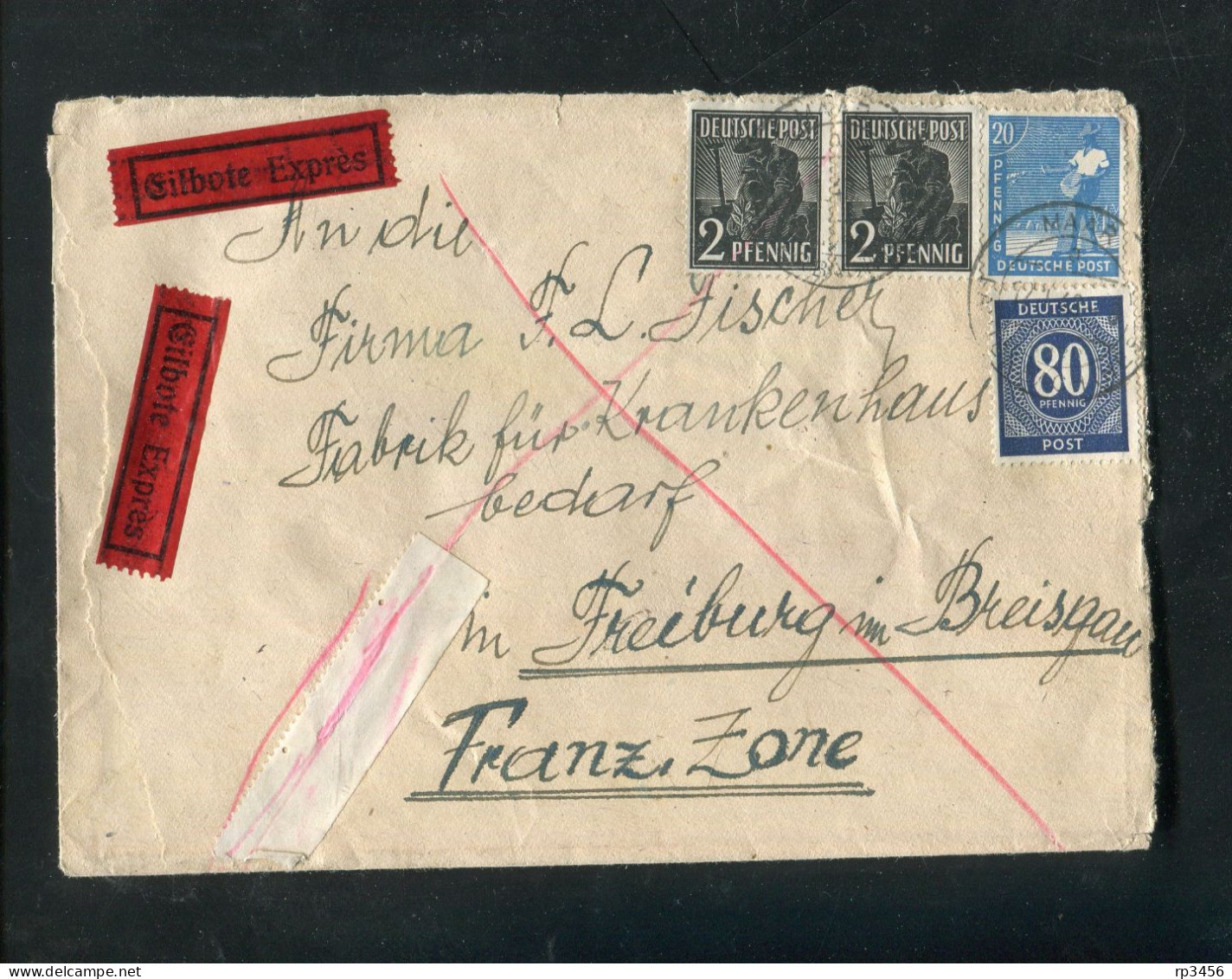 "ALL. BESETZUNG" Express-Brief Mit MiF Ex Maar Nach Freiburg (R1269) - Storia Postale
