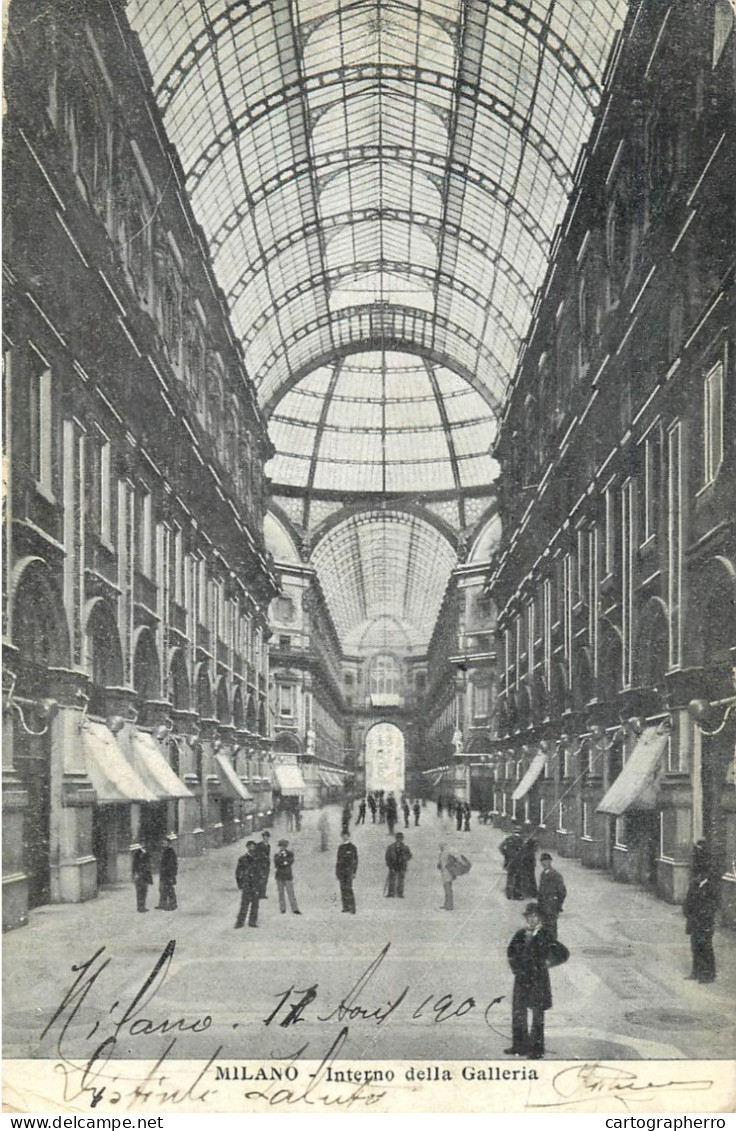 Italy Postcard Milano Interno Della Galleria - Milano