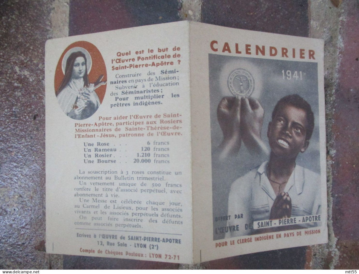 CALENDRIER ANNEE IGNOREE SAINT SIEGE APOTRE - Petit Format : 1941-60