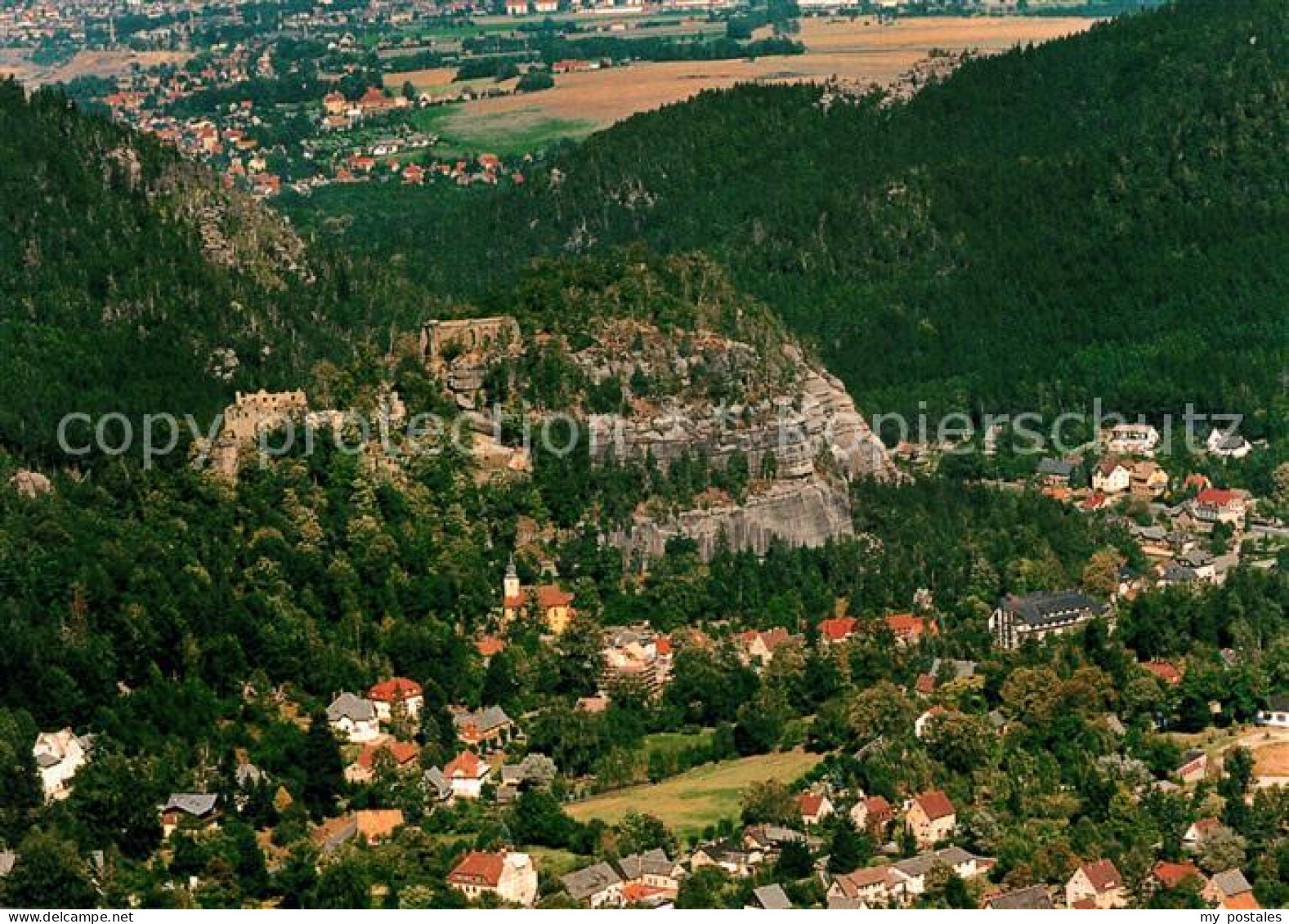 73256577 Oybin Berg Oybin Mit Klosteranlage Zittauer Gebirge Fliegeraufnahme Oyb - Oybin