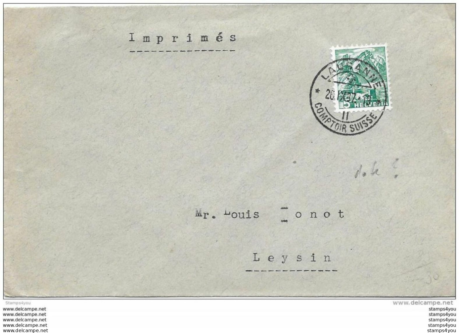 51 - 36 - Enveloppe Avec Cachet àd Ate "Lausanne Comptoir Suisse 1937 - Lettres & Documents