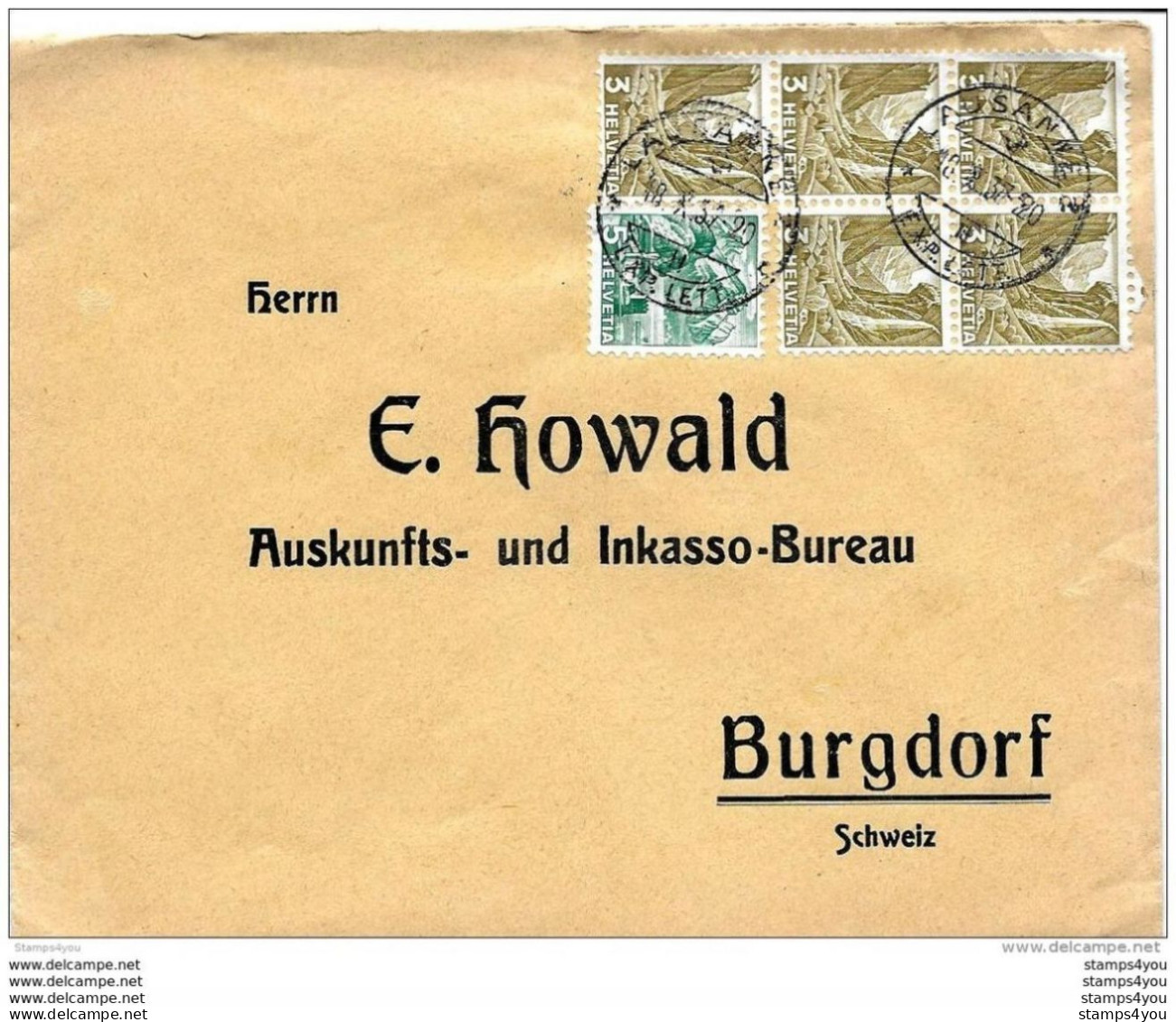 87 - 8 -   Enveloppe Envoyée De Lausanne 1937 - Lettres & Documents