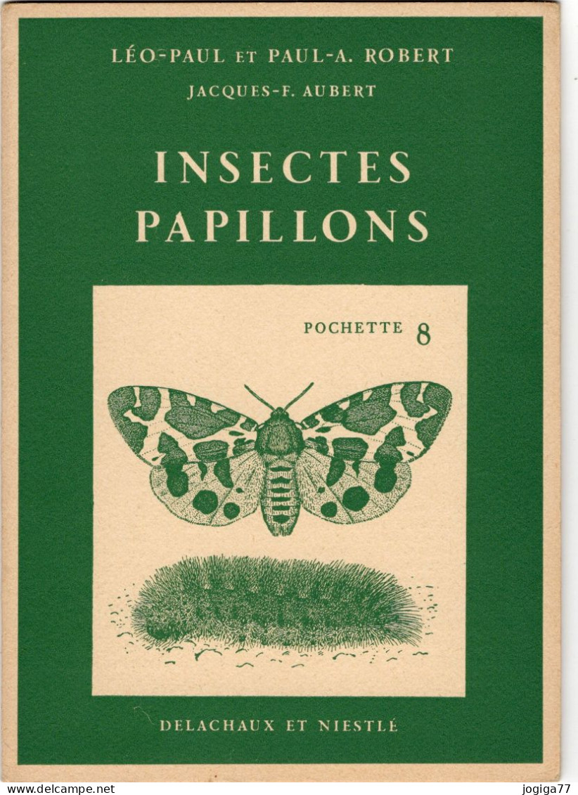 Insectes Papillons - Pochette De 12 Fiches  - Texte J.-F. Aubert - Planches L.-P Et P. A. Robert -  Delachaux Et Niestlé - Animaux