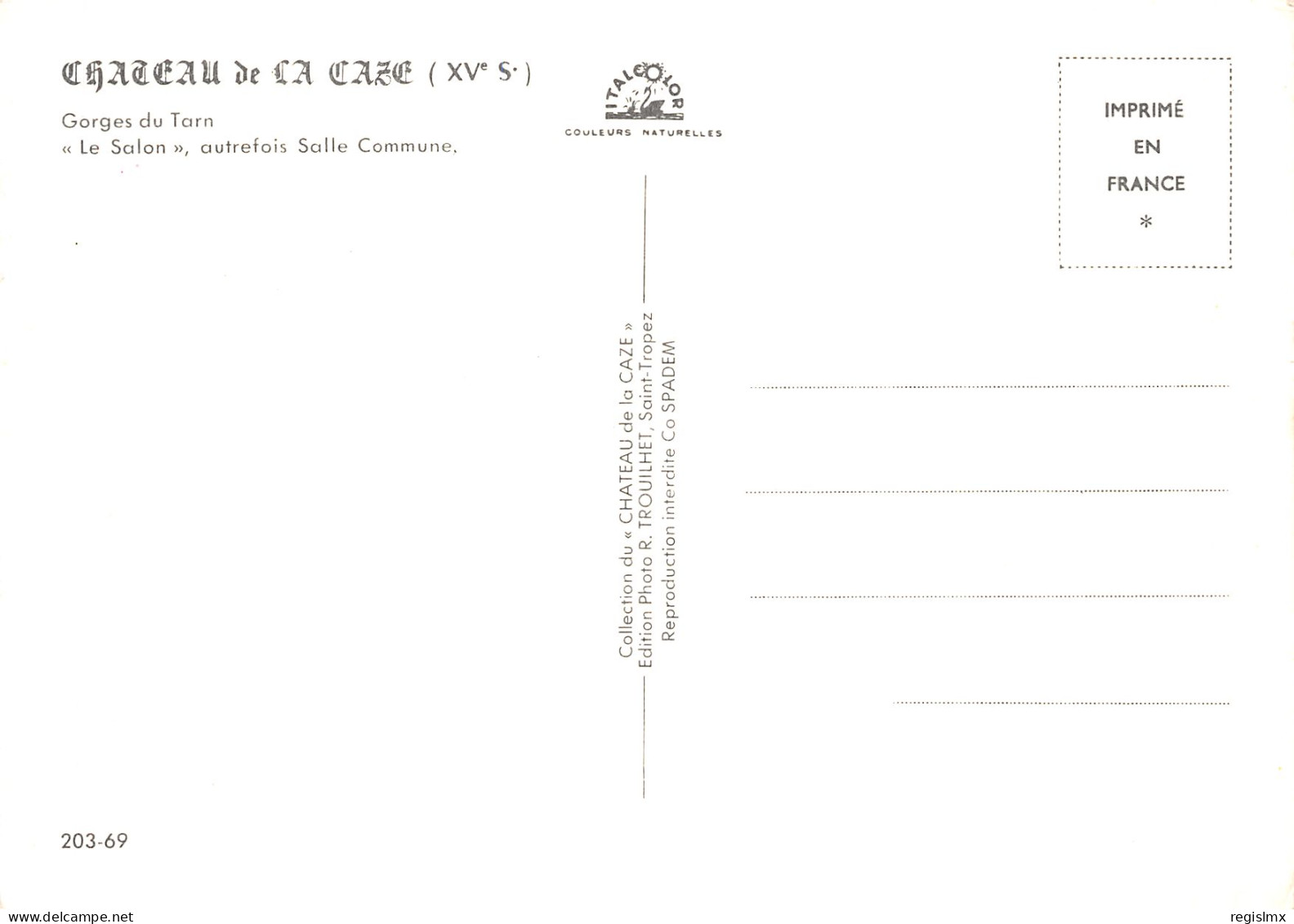 48-LE CHATEAU DE LA CAZE-N°T1082-C/0143 - Other & Unclassified