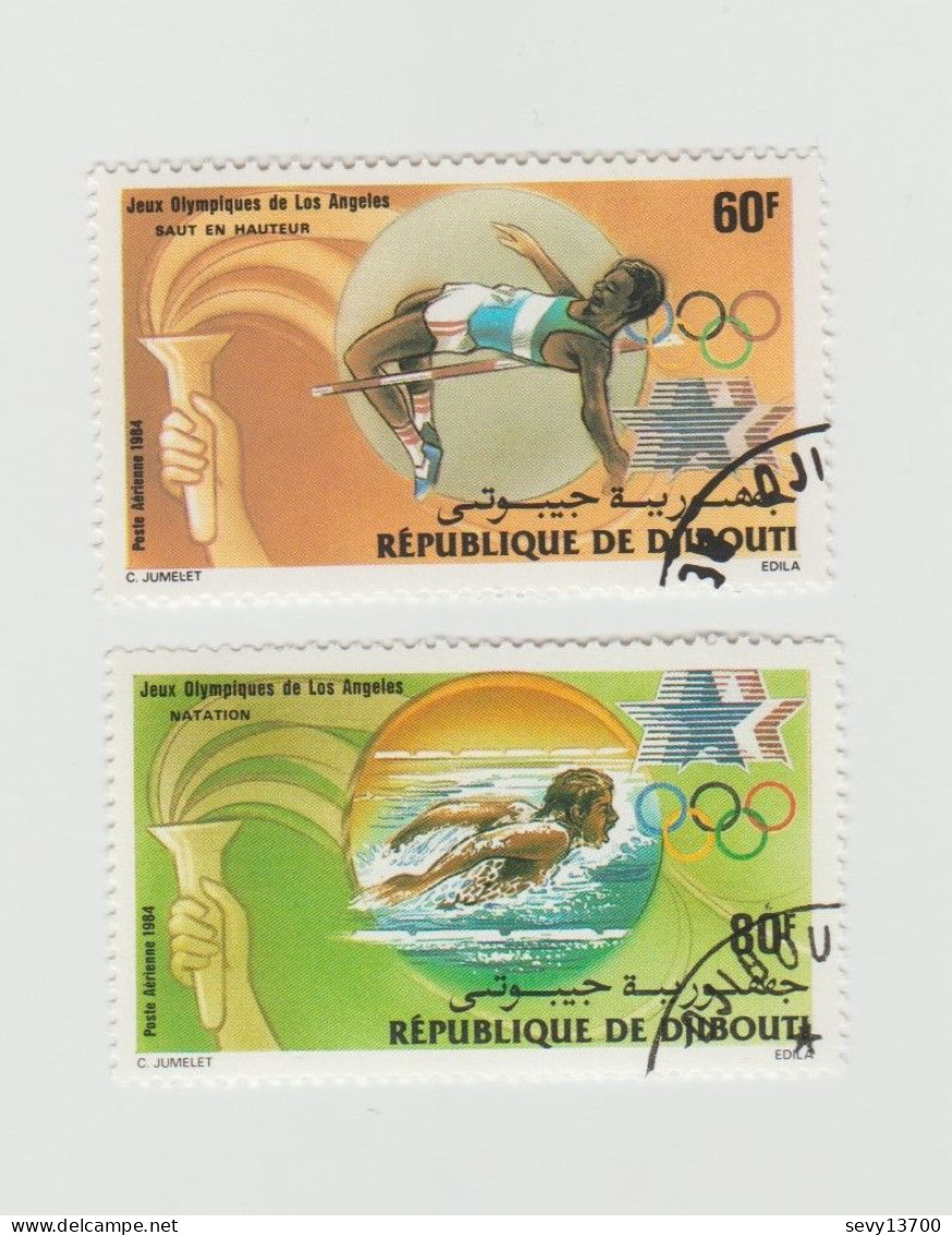 Djibouti 14 Timbres Jeux Olympiques De Moscou Los Angeles Lake Placid Coupe Du Monde Foot Ball Basket Marathon - Dschibuti (1977-...)