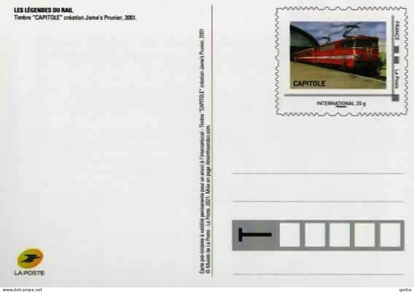 *FRANCE - Entier Postal - Carte Maximum Postale Légende Du Rail - Timbre "Capitole" 2001 - Other & Unclassified
