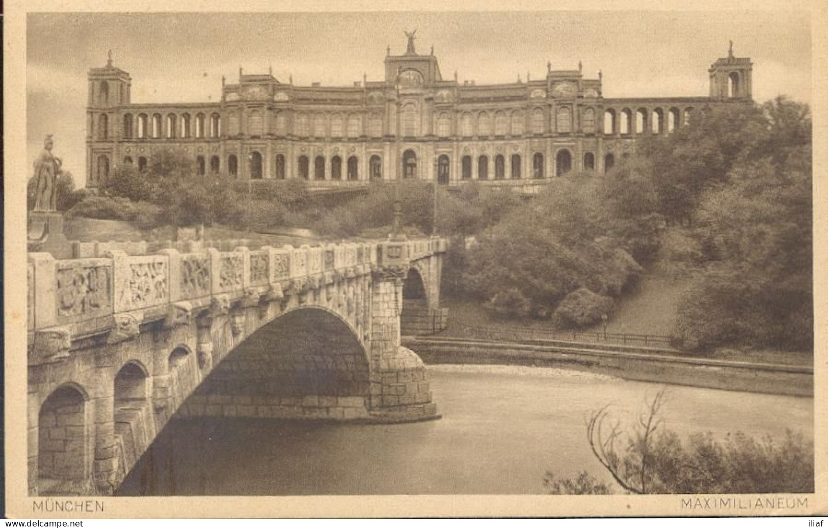 Germany. München, Maximilianeum.  Illustrated View Posted Postcard - Leipzig