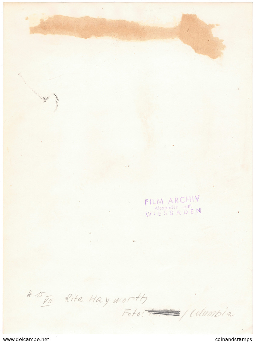 Orig. Foto Rita Hayworth Vom Film-Archiv Alexander Cotti/Wiesbaden Für Columbia, S/w, Größe: 77x233mm, RARE - Actors & Comedians