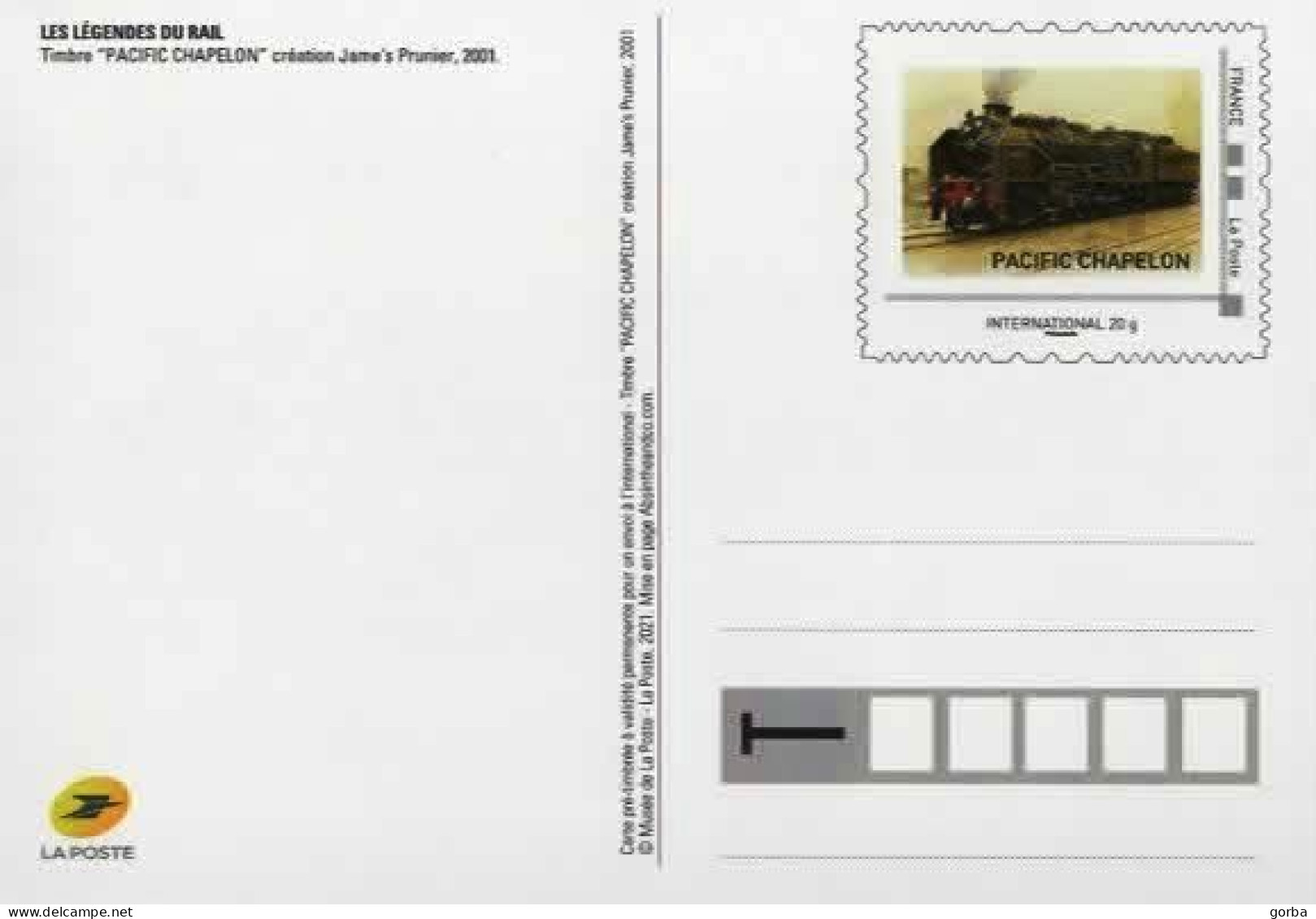 *FRANCE - Entier Postal - Carte Maximum Postale Légende Du Rail - Timbre "Pacific Chapelon" 2001 - Andere & Zonder Classificatie