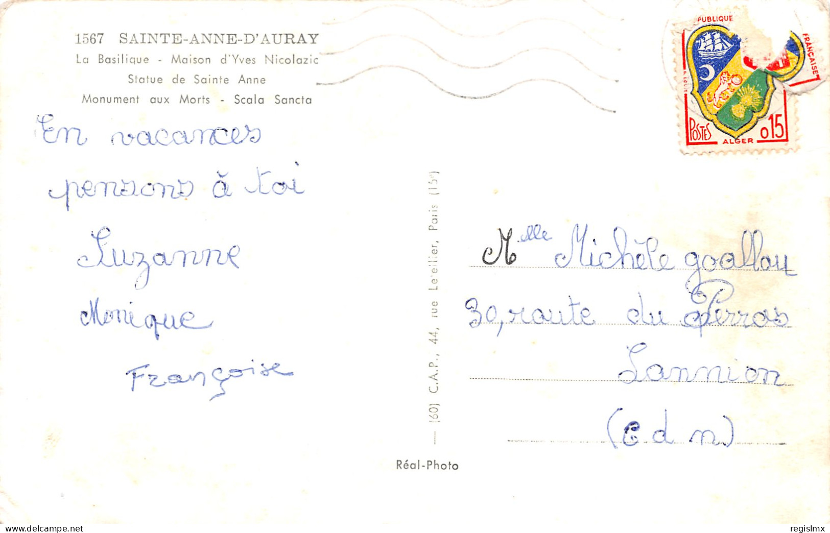 56-SAINTE ANNE D AURAY-N°T2500-B/0325 - Sainte Anne D'Auray