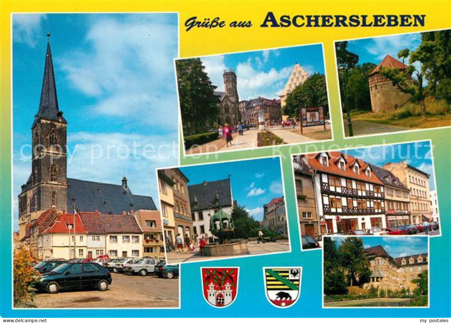 73255350 Aschersleben Kirche Park Turm Brunnen Schloss Aschersleben - Aschersleben