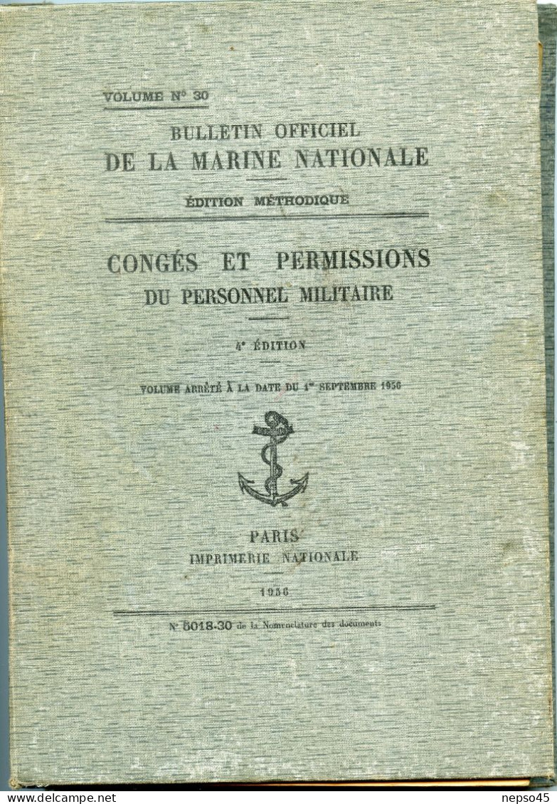 Marine Nationale.Congés Et Permissions Personnel Militaire.base D'aéronautique Navale De Karouba.Tunisie. - Francés