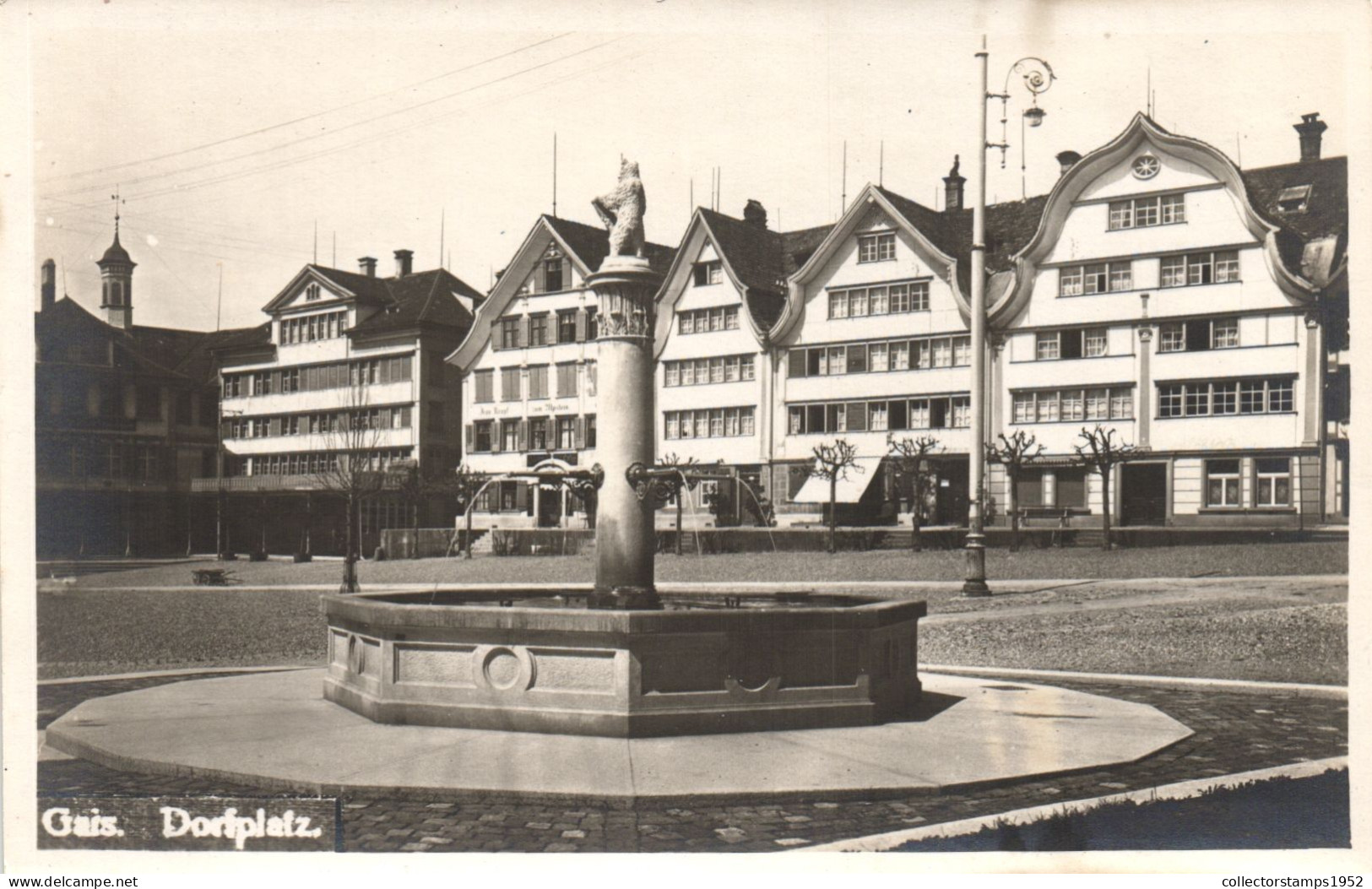 GAIS, APPENZELL, FOUNTAIN, ARCHITECTURE, PARK, SWITZERLAND, POSTCARD - Gais