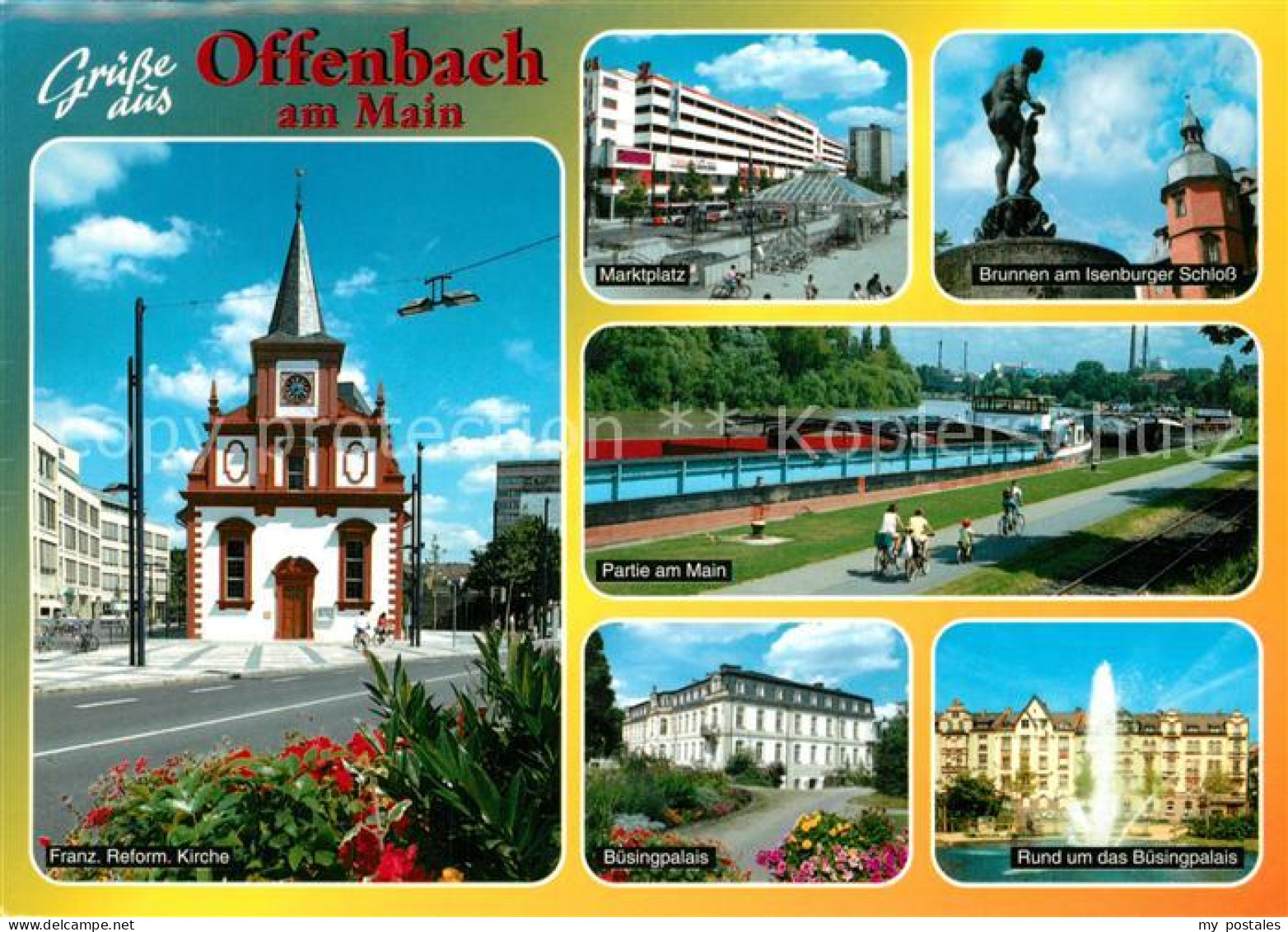 73255218 Offenbach Main Franz Ref Kirche Marktplatz Brunnen Am Isenburger Schlos - Offenbach