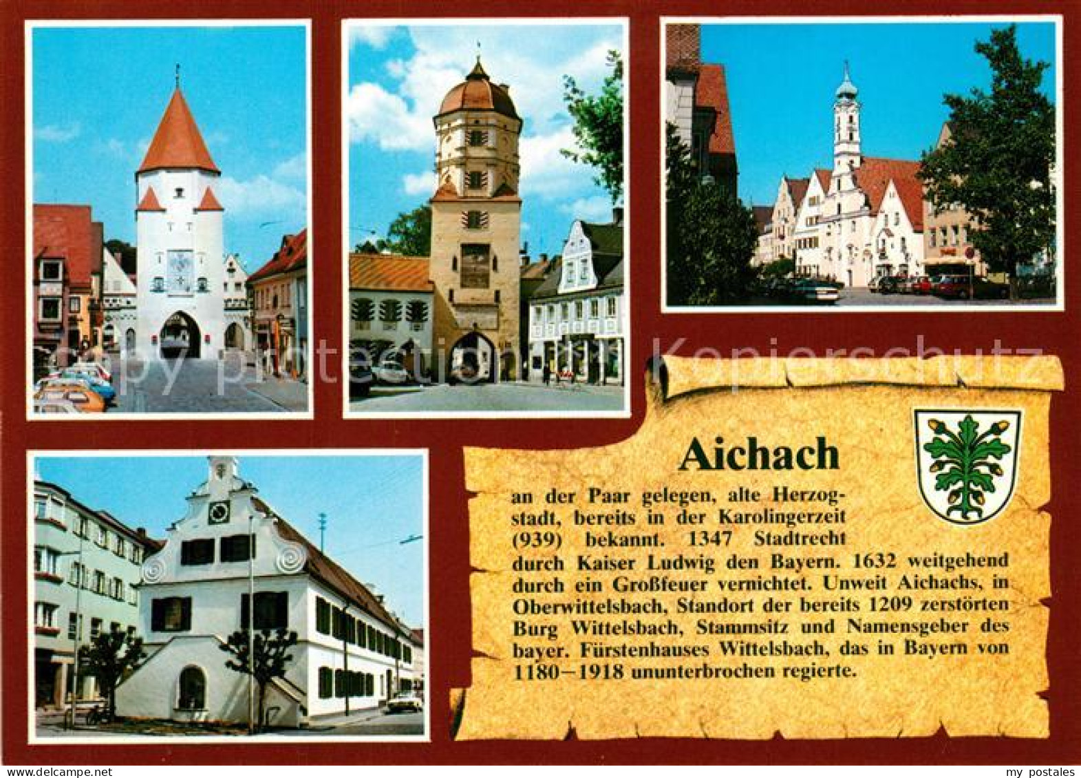 73255139 Aichach Unteres Tor Oberes Tor Stadtplatz Heiliggeist Spitalkirche Rath - Aichach