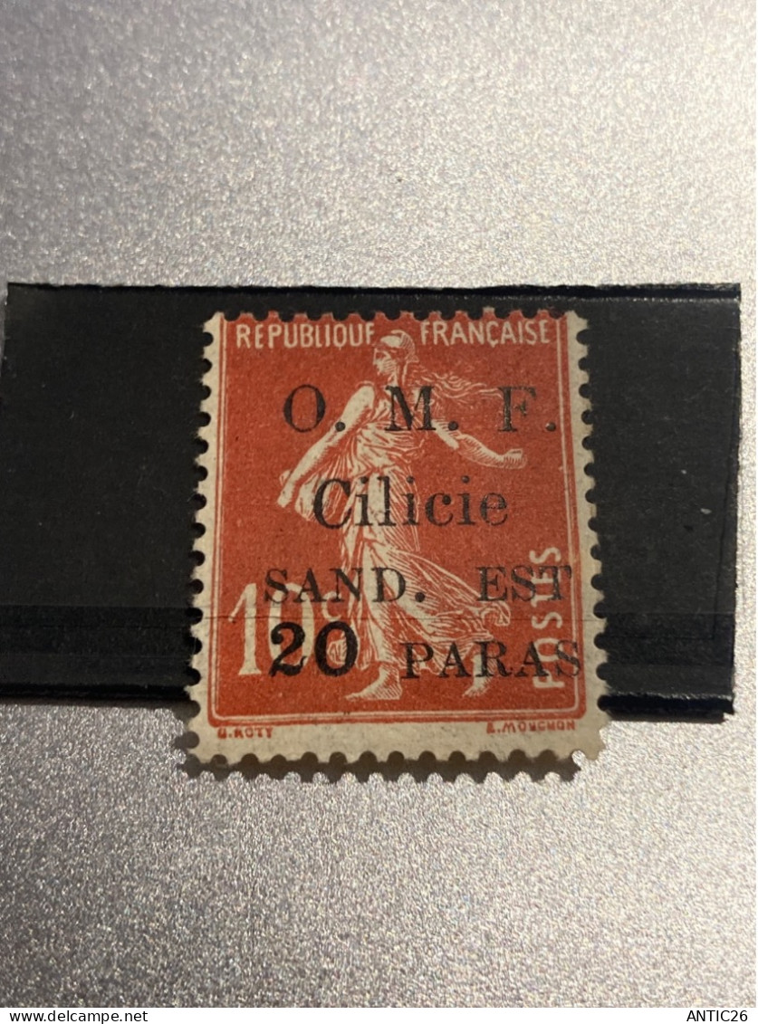 Colonie Francaise  Cilicie Surcharge O.M.F.- SAND. EST - Type Semeuse . 20paras/10c. Rouge   Charnière - Unused Stamps