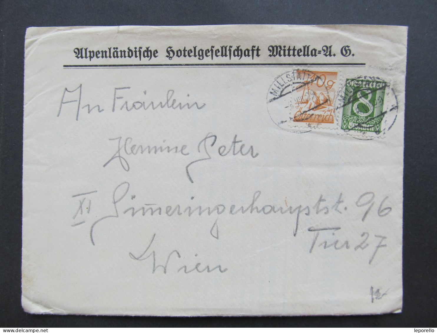 BRIEF Millstatt - Wien Hotelgesellschaft Mittela 1929 /// D*59513 - Storia Postale