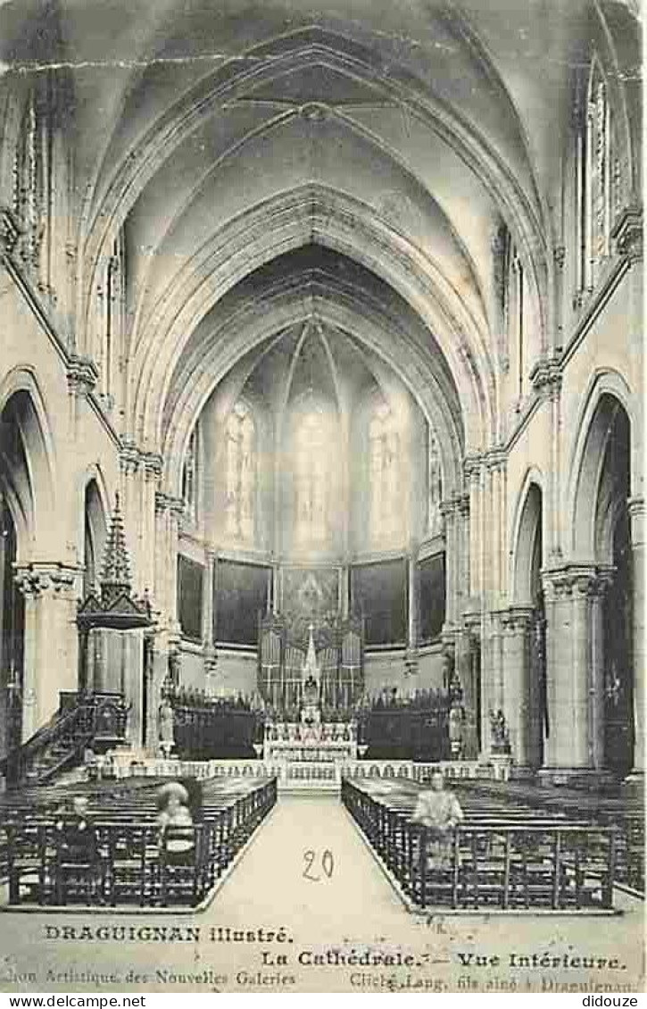 83 - Draguignan - La Cathédrale - Vue Intérieure - Oblitération Ronde De 1908 - Etat Pli Visible - CPA - Voir Scans Rect - Draguignan
