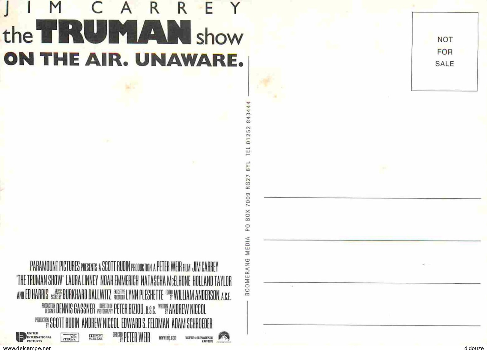 Cinema - Affiche De Film - The Truman Show - Jim Carrey - CPM - Voir Scans Recto-Verso - Posters On Cards