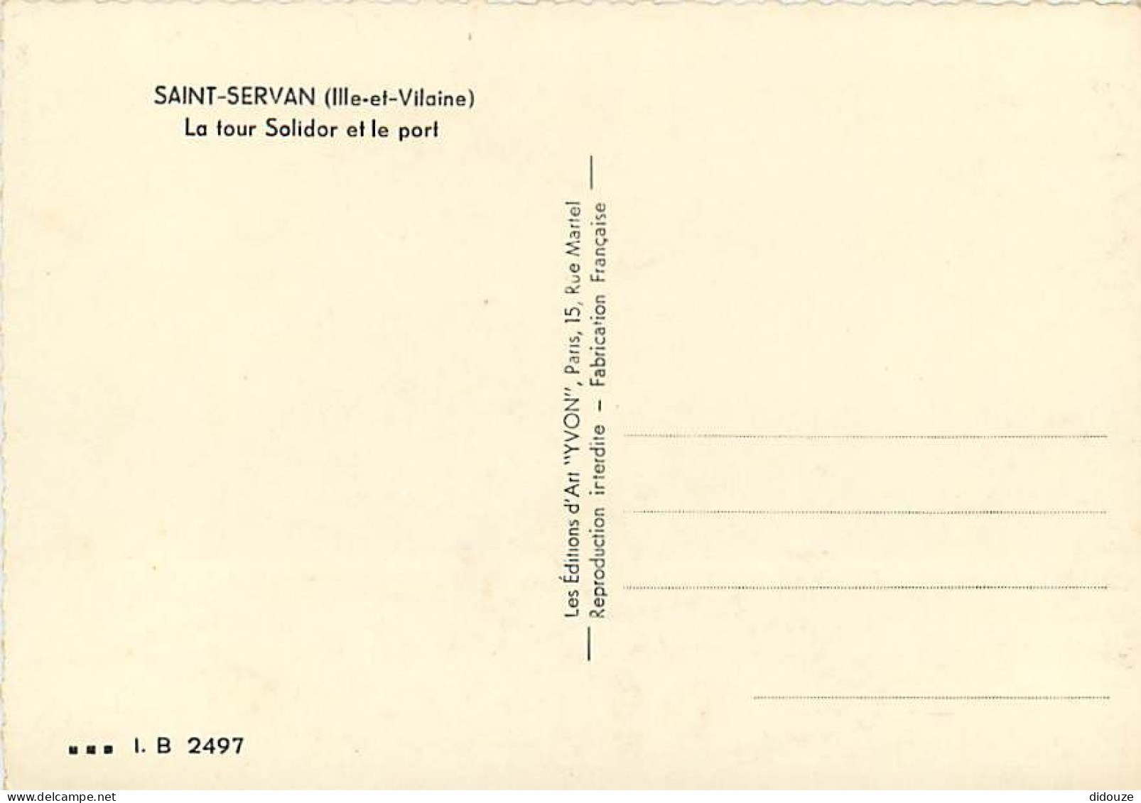 35 - Saint Servan - La Tour Solidor Et Le Port - CPSM Grand Format - Carte Neuve - Voir Scans Recto-Verso - Saint Servan