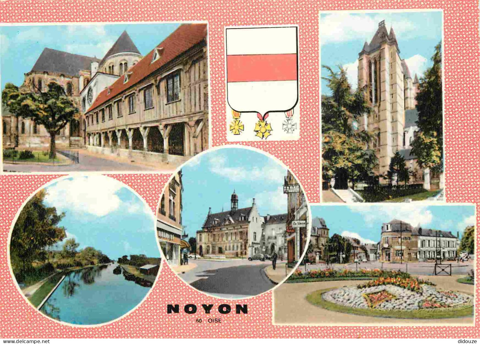 60 - Noyon - Multivues - Blasons - Carte Dentelée - CPSM Grand Format - Voir Scans Recto-Verso - Noyon