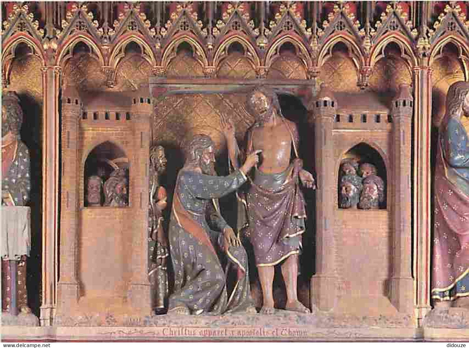 Art - Art Religieux - Cathédrale Notre Dame De Paris - Bas Relief Du Déambulatoire - Jésus Ressiscité Apparait à Thomas  - Quadri, Vetrate E Statue