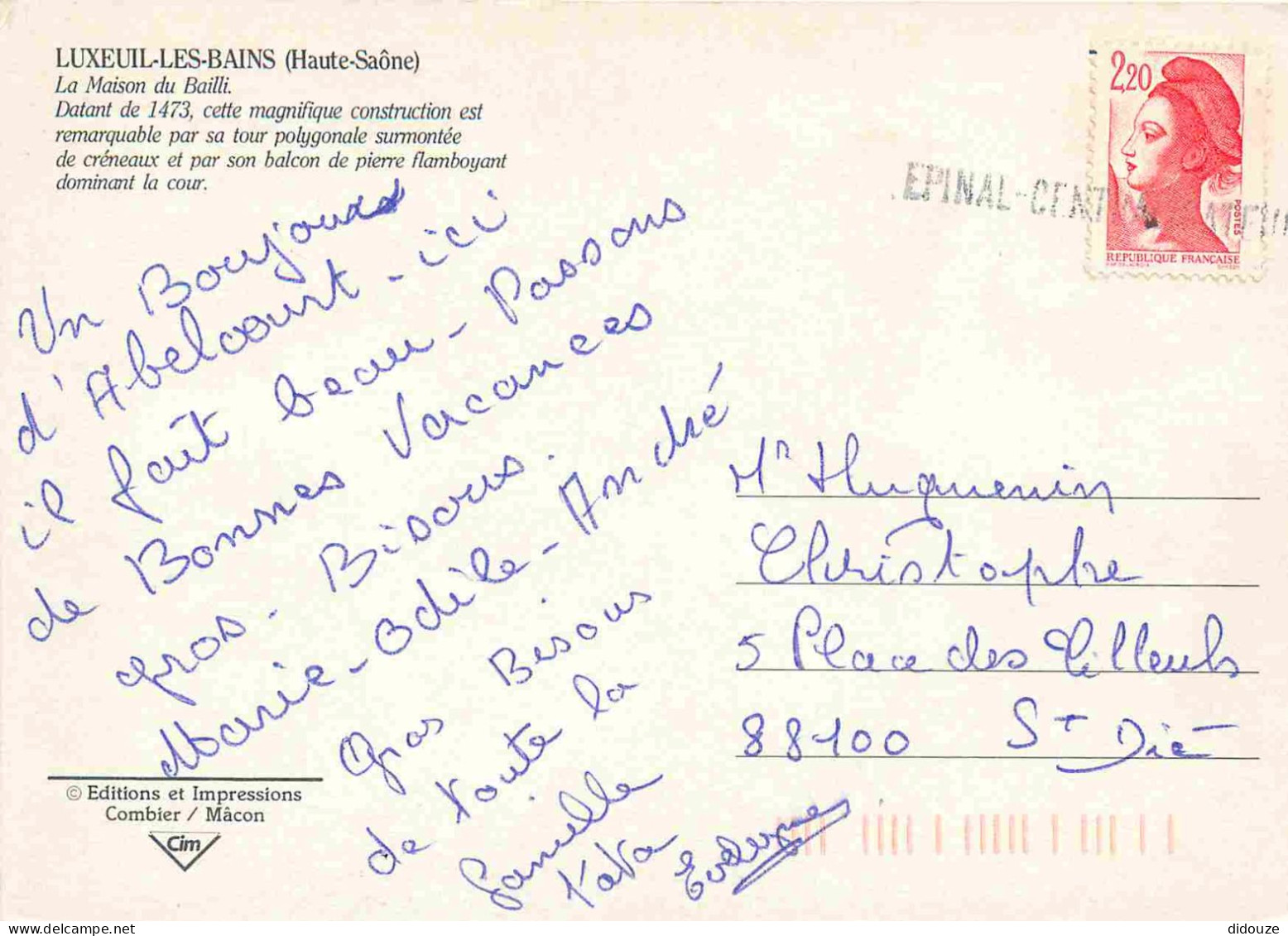 70 - Luxeuil Les Bains - La Maison Du Bailli - Automobiles - CPM - Voir Scans Recto-Verso - Luxeuil Les Bains