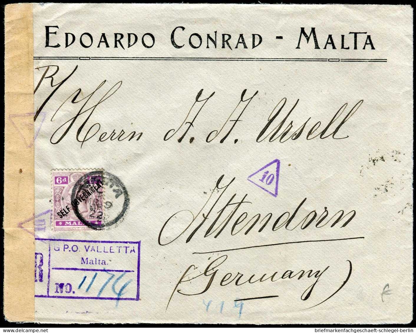 Malta, 1922, 72, Brief - Malte