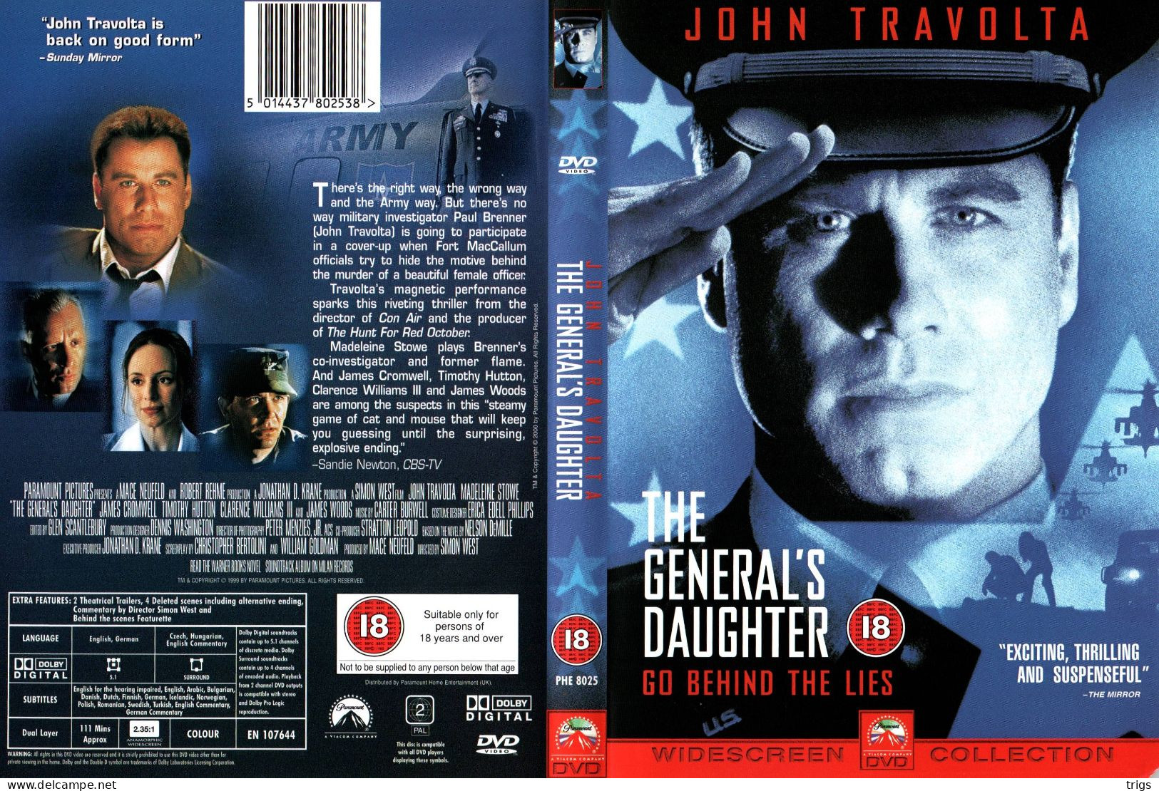 DVD - The General's Daughter - Politie & Thriller