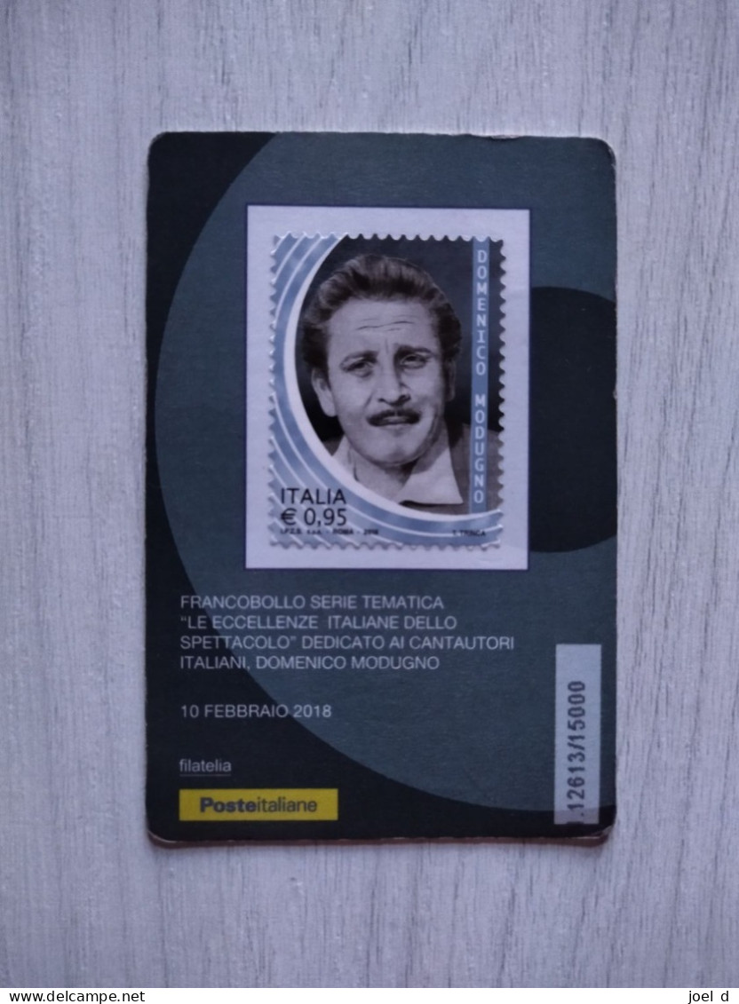 2018 ITALIA "DOMENICO MODUGNO"tessera Filatelica - Philatelic Cards