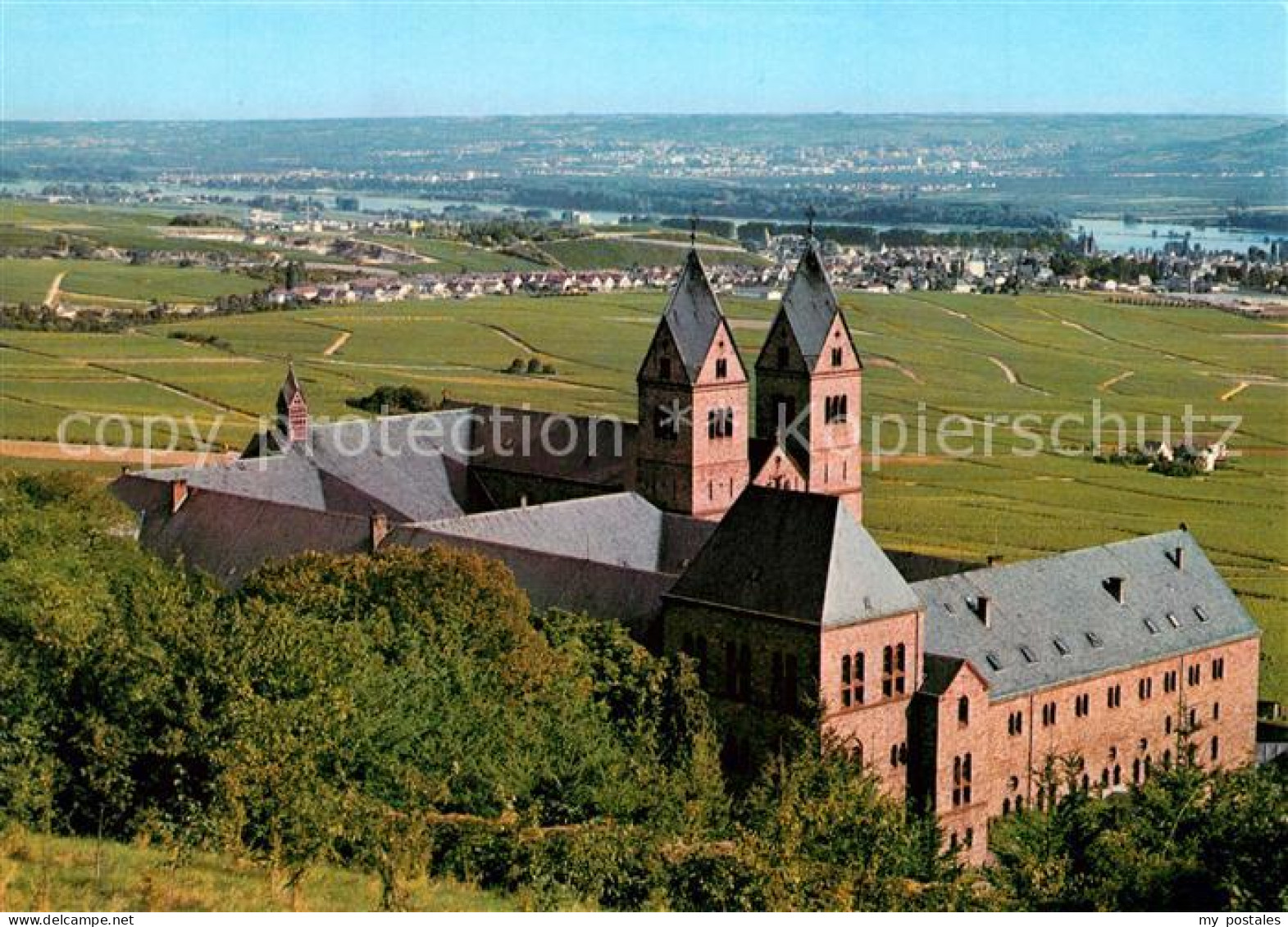 73254849 Eibingen Kloster St Hildegard Kirche Blick Ins Rheintal Eibingen - Ruedesheim A. Rh.