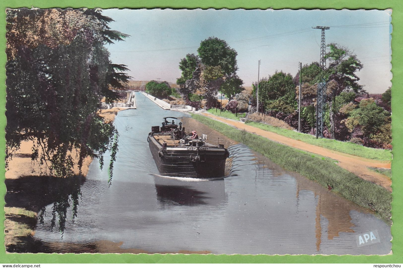 Belle CPSM AGEN Péniche Sur Le Canal Du Midi Sortie Du Pont Canal 47 Lot Et Garonne - Agen