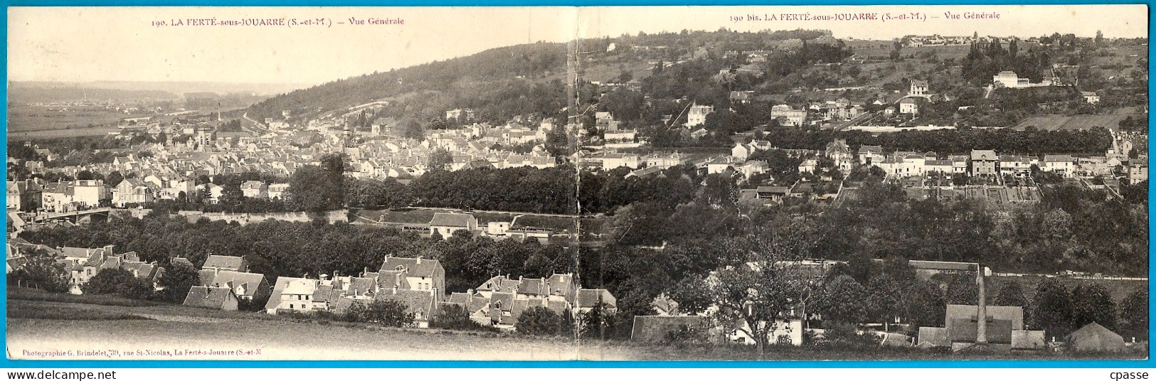 CPA Carte Double Panoramique 77 LA FERTE-sous-JOUARRE - Vue Générale - La Ferte Sous Jouarre