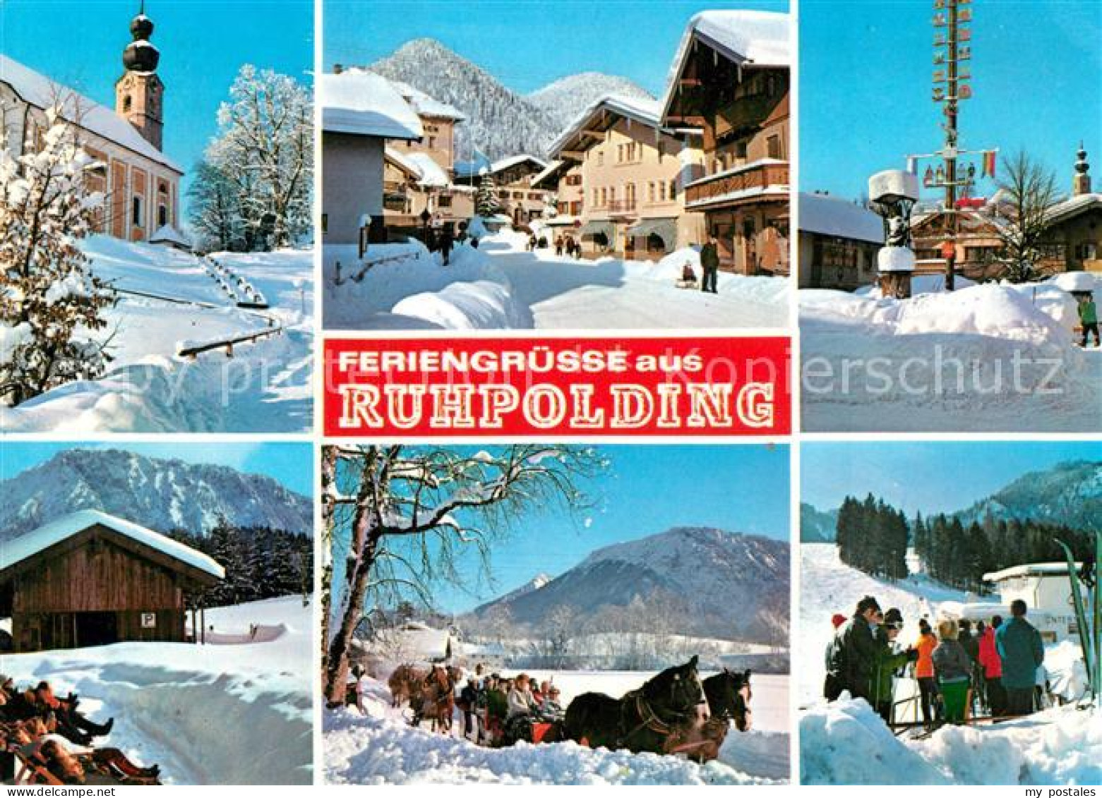 73254725 Ruhpolding Winterimpressionen Luftkurort Bayerische Alpen Pferdeschlitt - Ruhpolding