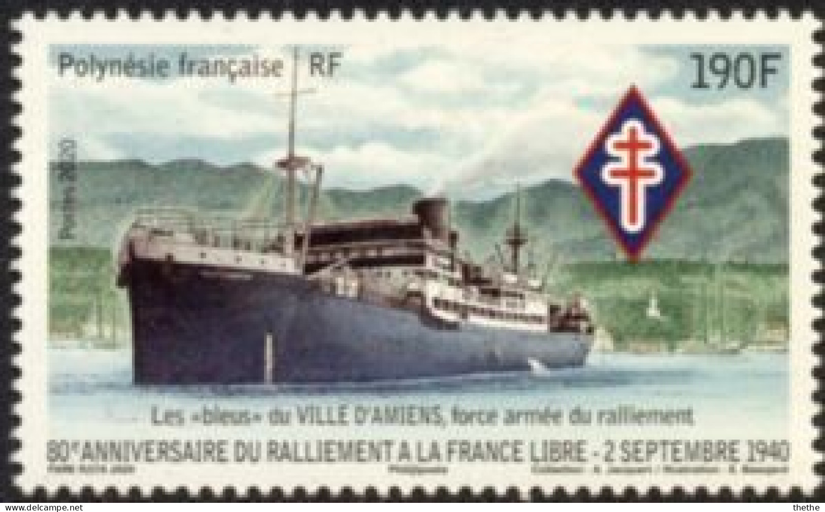 POLYNESIE - Rassemblement De La Polynésie Française Pour La Libération De La France, 80e Anniversaire - Unused Stamps