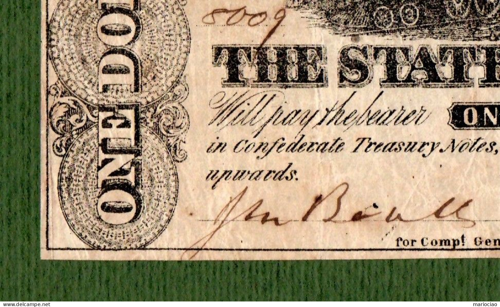 USA Note Civil War THE STATE OF GEORGIA Milledgeville 1863 $1 Payable In CONFEDERATE Treasury Notes - Devise De La Confédération (1861-1864)